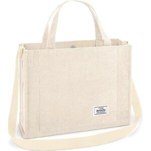 Corduroy Tote Bag for Women Medium-beige